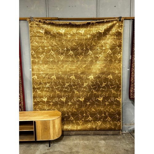 1350 - Gold ground full pile cashmere carpet bespoke all over floral design 310cm x 195cm