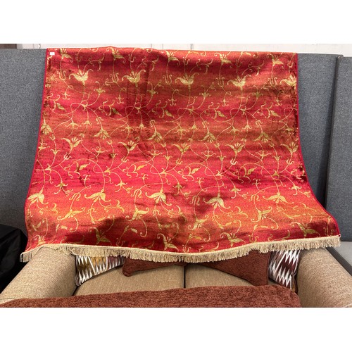 1354 - Rich red ground full pile cashmere carpet all over floral design 310cm x 195cm