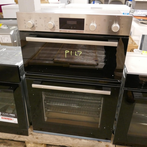 4128 - Bosch Serie 4 Built-In Double Oven H888xW594xD550  - model no -MBS533BS0B (554-7)   * This lot is su... 