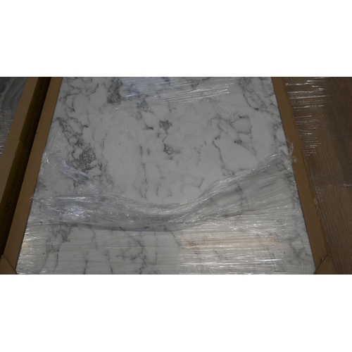 4145 - White Marble Effect Worktop (Approx 3M)(552-172) *This lot is subject to VAT