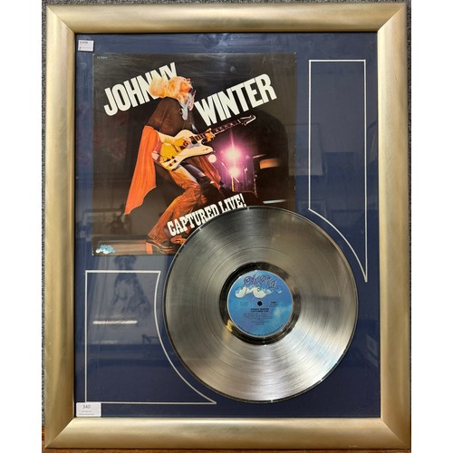 340 - A Johnny Winter framed record display