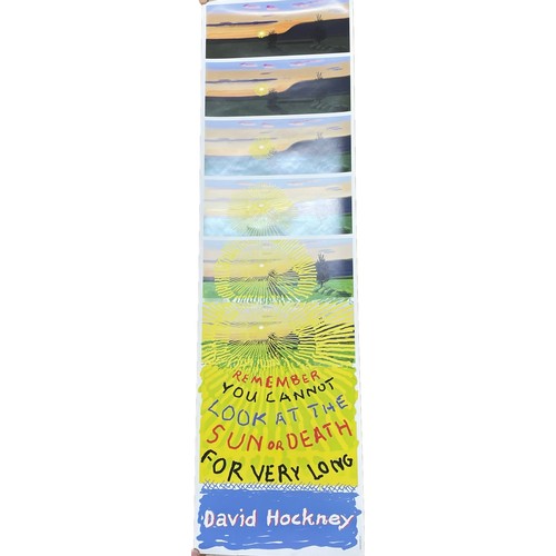 343A - David Hockney, Remember that you cannot look at the sun or death for very long, lithographic poster ... 