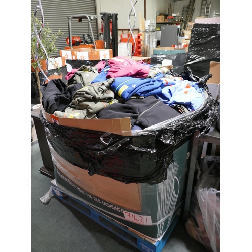 6040 - Pallet Of Mixed Clothing Including Childs Champion Hoodies Etc. (328-601) *This lot is subject to Va... 