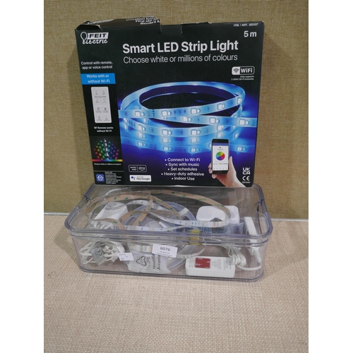 6076 - 2 x Feit Smart LED Strip Lights And Plastic Container (329-241,306)   * This lot is subject to vat