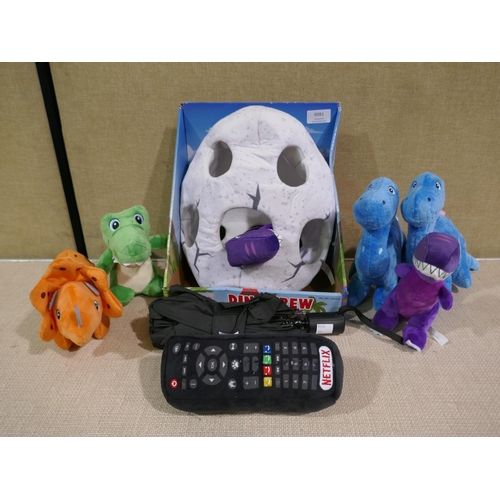 6081 - Netflix Dog Toy, Shedrain Slim Umbrella, Dino Crew Dog Toy  (329-255,265,278)   * This lot is subjec... 