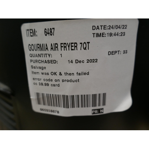 6159 - Three Gourmia Air Fryers 7Qt     (328-32, 33, 34)* This lot is subject to vat