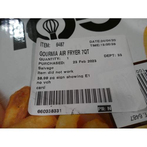 6165 - Gourmia Air Fryer 7Qt     (328-41)* This lot is subject to vat