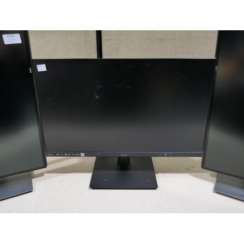 6184 - 2 Dell Monitors And A Ivama Monitor  *This lot is subject to VAT