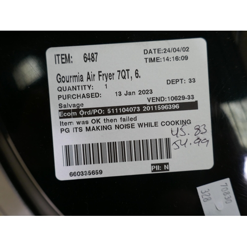 6203 - Gourmia Air Fryer 7Qt     (328-7)* This lot is subject to vat