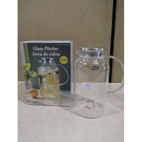 6223 - King Crystal Pitcher 2.2L (328-186)* This lot is subject to vat