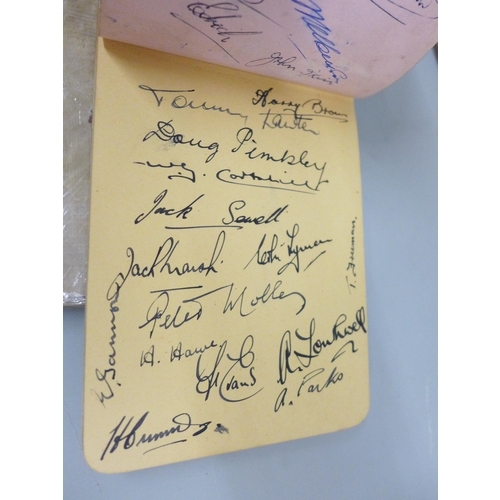 627 - Cricket; Don Bradman, an autograph album with mid 20th century cricket signatures including Australi... 