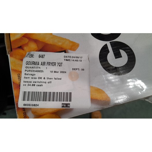 6206 - Gourmia Air Fryer 7Qt     (328-4)* This lot is subject to vat