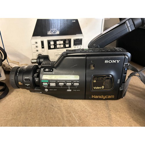 2126 - A Ferguson Videostar compact video cassette recorder, a video camera, a Sanyo camcorder and a Sony c... 