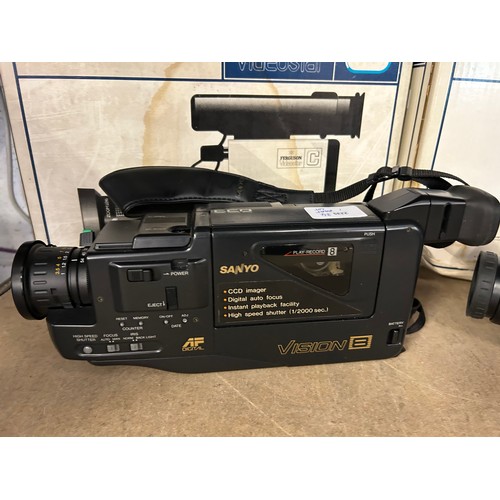 2126 - A Ferguson Videostar compact video cassette recorder, a video camera, a Sanyo camcorder and a Sony c... 