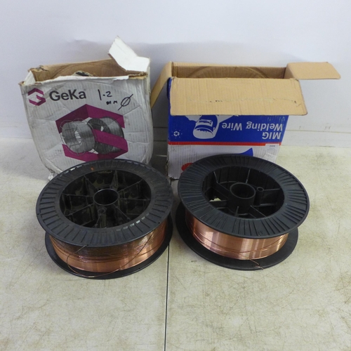 2008 - 2 rolls of MIG welding wire - 1 Super 6 SG2 1.0mm and a Geka 1.2mm