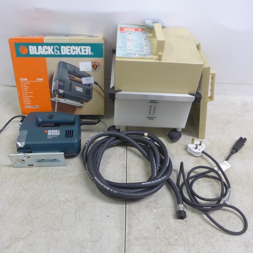 2013 - An Earlex steam wallpaper stripper and a Black and Decker CD300 jigsaw