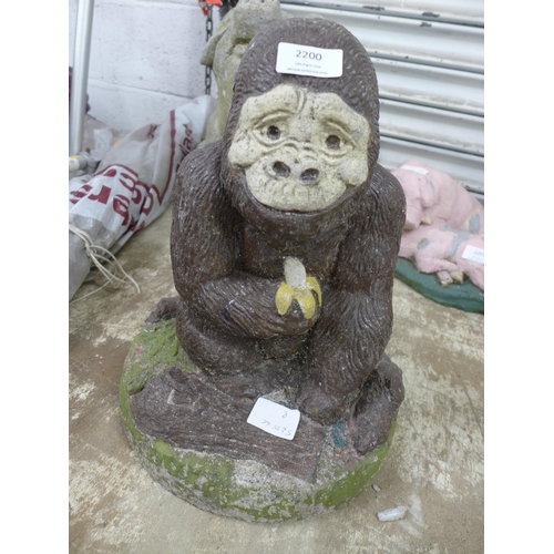 2159 - A painted garden ornament of a gorilla