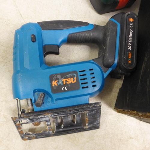 2024 - A quantity of power tools including a DeWalt DC984 cordless drill, a DeWalt 728 cordless drill, a Bo... 