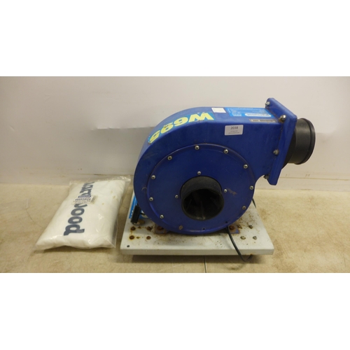 2038 - A Charnwood W695 ¾ HP 230v dust extractor with a bag of spare filter bags