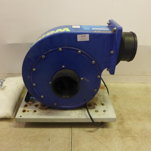 2038 - A Charnwood W695 ¾ HP 230v dust extractor with a bag of spare filter bags