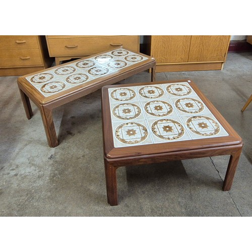 8 - Two G-Plan teak and tiled top coffee tables