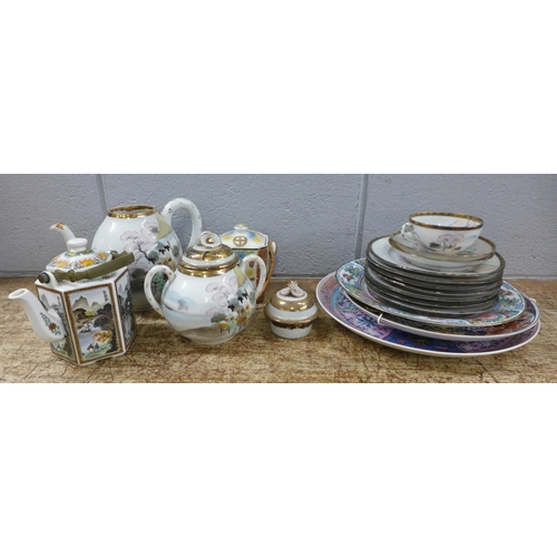 1048 - A box of oriental ceramics including a tea service **PLEASE NOTE THIS LOT IS NOT ELIGIBLE FOR IN-HOU... 