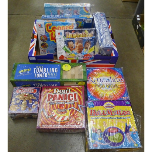 1062 - A collection of board games including Don't Panic!, Snakes and Ladders, Scrabble Junior, etc. **PLEA... 