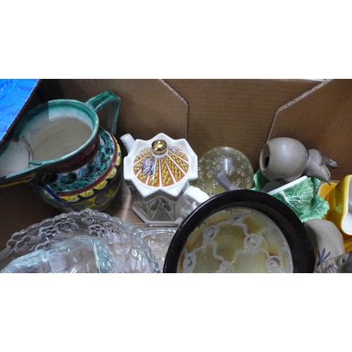 1069 - Mixed china and glass including Poole pottery birds, Orrefors candle holders, etc. **PLEASE NOTE THI... 