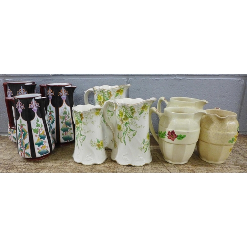 1074 - Three sets of three graduated jugs **PLEASE NOTE THIS LOT IS NOT ELIGIBLE FOR IN-HOUSE POSTING AND P... 