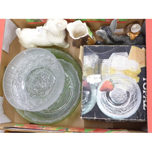 1077 - Six boxes of mixed glass and china including retro, vases, table lamps, etc. **PLEASE NOTE THIS LOT ... 