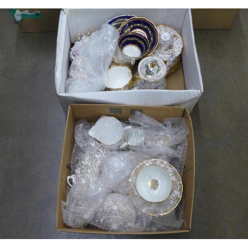 1080 - A collection of teaware and a chintz coffee service (2 boxes) **PLEASE NOTE THIS LOT IS NOT ELIGIBLE... 