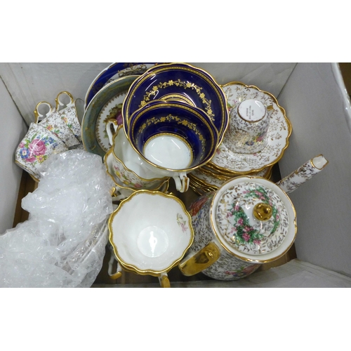 1080 - A collection of teaware and a chintz coffee service (2 boxes) **PLEASE NOTE THIS LOT IS NOT ELIGIBLE... 