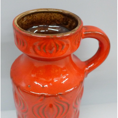 602 - A 1960s West German Scheurich onion pattern red vase, 27cm