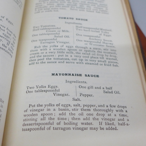 618 - Two volumes, A Breakfast Book by Rose Brown, puddings, sauces, cakes, soups, etc., original cloth, c... 