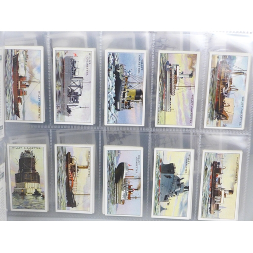 624 - Cigarette cards; 6 complete sets, Dominion Old Ships 1st-4th, Wills Strange Craft, Les Freres Aircra... 