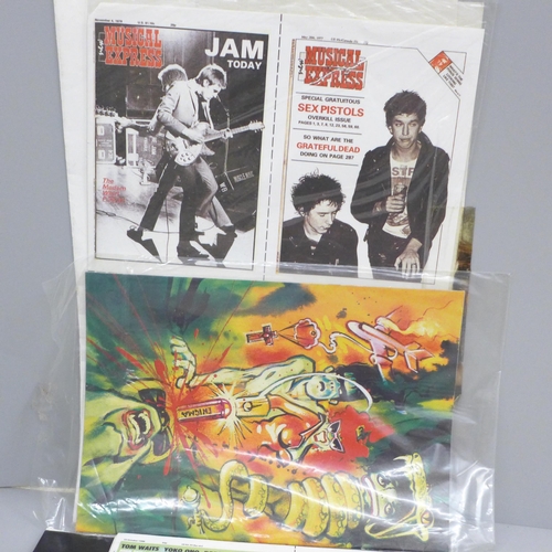 625 - NME New Musical Express free gifts, 1980s posters, etc.