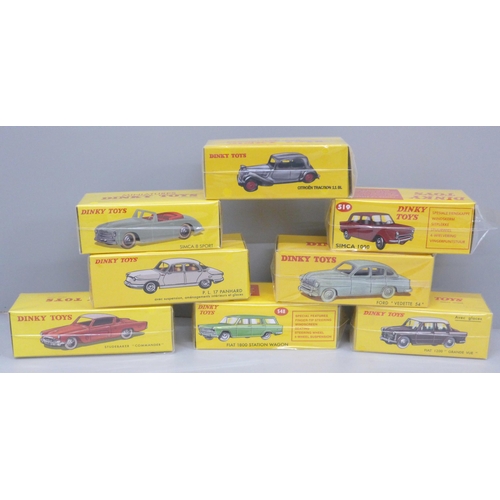 626 - Eight boxed and sealed Dinky Toys, Norev France issues, model numbers: 245, 519, 540, 548, 531, 547,... 