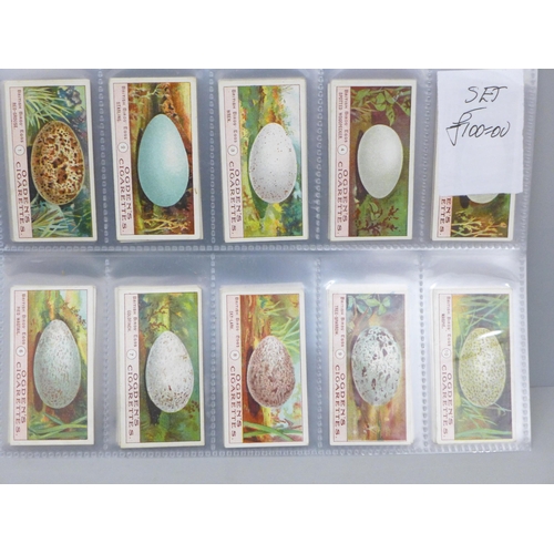 637 - Cigarette cards; 3 complete Ogdens sets, including British Birds 1st & 2nd, Birds Eggs (not cut-outs... 