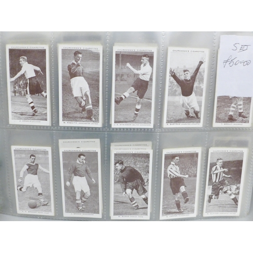 641 - Cigarette cards; nine complete sets, including Hill, Churchman Football 1st & 2nd, Phillips, Wix, Co... 