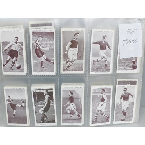 641 - Cigarette cards; nine complete sets, including Hill, Churchman Football 1st & 2nd, Phillips, Wix, Co... 