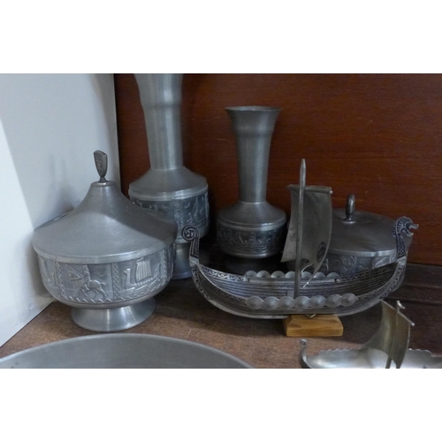 655 - A collection of Norwegian pewter