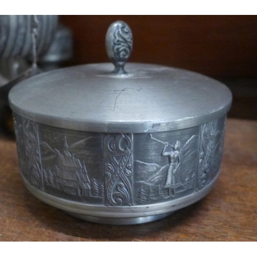 655 - A collection of Norwegian pewter