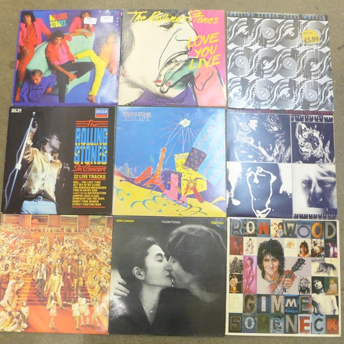 656 - Ten LP records, Rolling Stones and solo