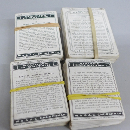 664 - Cigarette cards; twelve sets of cigarette cards including Wills (military motors, First Aid, Allied ... 