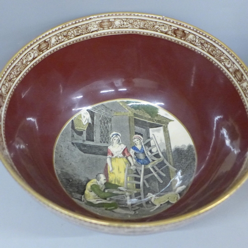 671 - A Sandland Ware biscuit barrel and an Adams Cries of London fruit bowl, scratched