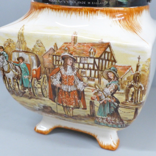 671 - A Sandland Ware biscuit barrel and an Adams Cries of London fruit bowl, scratched