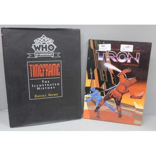 682 - Doctor Who, Timeframe, The Illustrated History by David J Howe and Walt Disney Productions TRON, a p... 