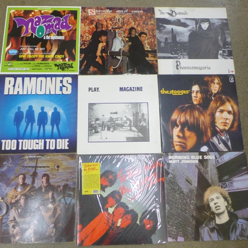 687 - Fifteen punk and new wave LP records, The Clash, The Damned, Ramones, etc.