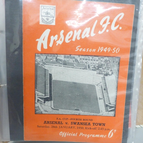 692 - A file of 20 football programmes from the 1950s including Arsenal, Hereford Utd., York City, Walsall