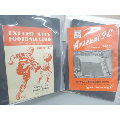 692 - A file of 20 football programmes from the 1950s including Arsenal, Hereford Utd., York City, Walsall